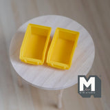 Dollhouse Miniature Stackable Bins 2 Piece Set Style Yellow