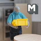 Maßstab 1:12 Miniatur-Stapelboxen, 2er-Set, 1-9/16 inch lang, DIY-Puppenhausbedarf (gelb)