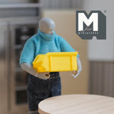 Dollhouse Miniature Stackable Bins 2 Piece Set Style Yellow