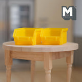 Dollhouse Miniature Stackable Bins 2 Piece Set Style Yellow