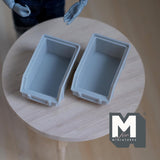 Dollhouse Miniature Stackable Bins 2 Piece Set Style Gray