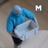 Dollhouse Miniature Stackable Bins 2 Piece Set Style Gray