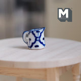 Miniature Ceramic Milk Jug 1:12 Scale Dollhouse Supplies Kitchenware Jar 5/8 inch tall (blue)- A026