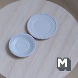 Miniature Dining Plates 1:12 Scale Dollhouse Supplies Tableware Serving Plates Set of 2 , 1-1/8 inch dia. (metal) (light gray) - A027