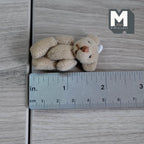 1:12 Scale Miniature Plush Teddy Bear, Jointed Arms and Legs, 1-5/8 inch tall, DIY Dollhouse Supply (light brown)