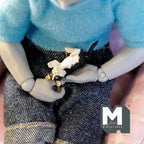 Miniature Cuddling Kitten Up Side Down 1:12 Scale Dollhouse Cat 7/8 inch long (resin) (A) - C048