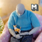 Miniatura a escala 1:12: gatito atigrado de pie, 9/16 inch de largo, suministros DIY para casa de muñecas (resina) (naranja y blanco)