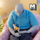 Miniature Standing Tabby Kitten 1:12 Scale Dollhouse Supplies Tabby Cat 9/16 inch long (resin) - C048