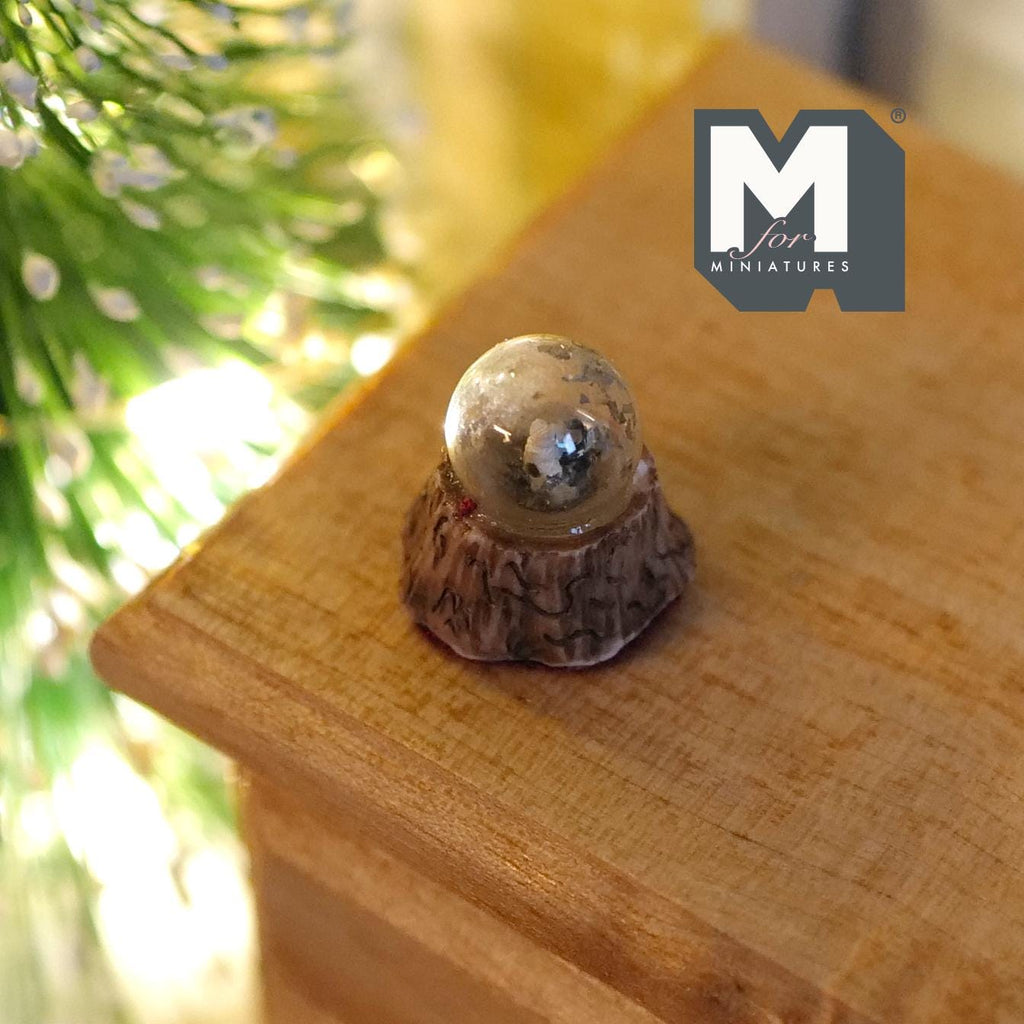 1:12 Scale Miniature Water Globe with Wedding Bears, 1/2 inch tall, DIY Dollhouse Supply (no water inside)