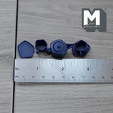 Miniature Teapot Cups and Plates 1:12 Scale Dollhouse Supplies High Tea Metal Pentagon Teapot Set of 5 , 9/16 inch high (dark blue) - D046