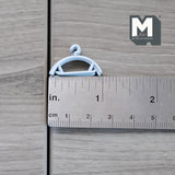 Miniature Clothes Hanger Set of 6 , 1:12 Scale Coat Hanger 15/16 inch wide (metal) (white) - C041