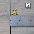 1:12 Scale Miniature Gold Metal Dollhouse Triple Coat Hook, 13/16 inch tall (metal plated)