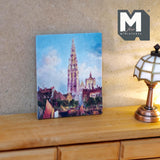 1:12 Miniature Canvas European Cathedral , Miniature Painting 2-1/4 inch tall (printed on canvas) (large) - F053