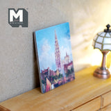 1:12 Miniature Canvas European Cathedral , Miniature Painting 2-1/4 inch tall (printed on canvas) (large) - F053