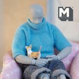 Miniature Standing Tabby Kitten 1:12 Scale Dollhouse Supplies Tabby Cat 9/16 inch long (resin) - C048