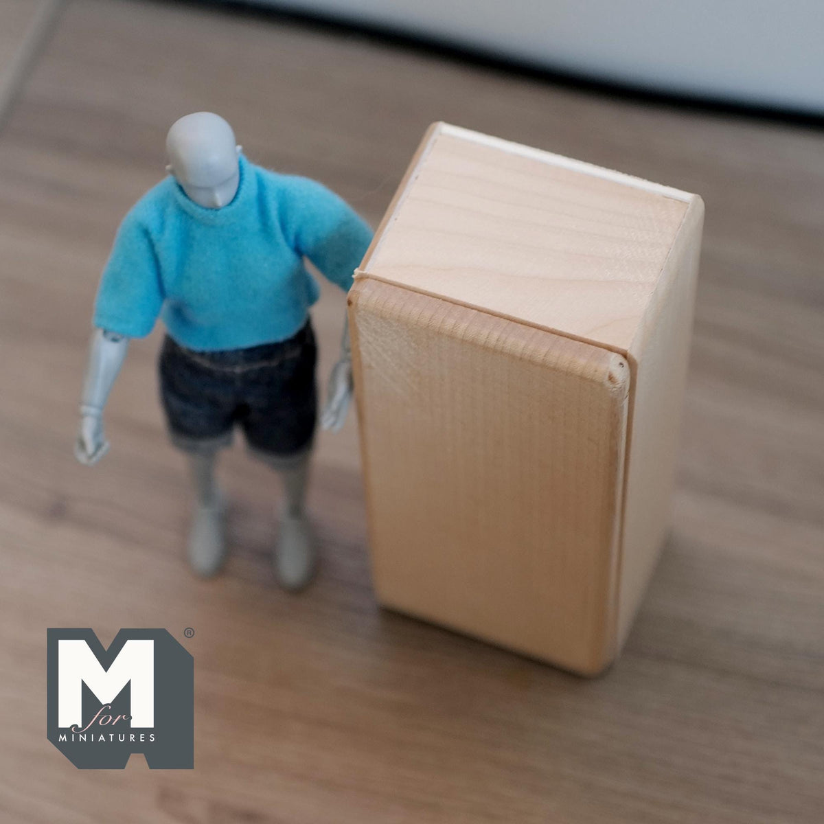1:12 Scale Miniature Unpainted Wood Column Refrigerator, 4 Shelves, 5-1/16 inch tall, DIY Dollhouse Supply
