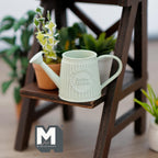 1:12 Scale Miniature Metal Slanted Watering Can, Ribbed Body, 15/16 inch tall, DIY Dollhouse Supply (light green)