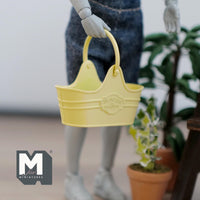 Dollhouse Fairy Garden Flower Basket 1:12 Scale Miniature Metal Flower Caddy Planter Basket 1-5/8 inch long (yellow) - H020