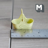 Dollhouse Fairy Garden Flower Basket 1:12 Scale Miniature Metal Flower Caddy Planter Basket 1-5/8 inch long (yellow) - H020