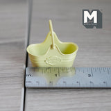Dollhouse Supplies Fairy Garden Flower Basket 1:12 Scale Miniature Metal Flower Caddy Planter Basket 1-5/8 inch long (yellow) - I016
