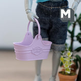 Dollhouse Supplies Fairy Garden Flower Basket 1:12 Scale Miniature Metal Flower Caddy Planter Basket 1-5/8 inch long (purple) - I016