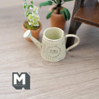 1:12 Scale Miniature Rustic Metal Watering Can, Slanted Body, 15/16 inch tall, DIY Dollhouse Supply (beige)