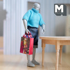 1:12 Scale Miniature Christmas Gift Bag with Rope Handles, 1-7/16 inch tall, DIY Dollhouse Supply