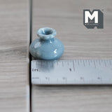 Dollhouse Gourd Shaped Ceramic Vase 1:12 Scale Miniature Fairy Garden Ceramic Vase 11/16 inch tall (gray) -B070