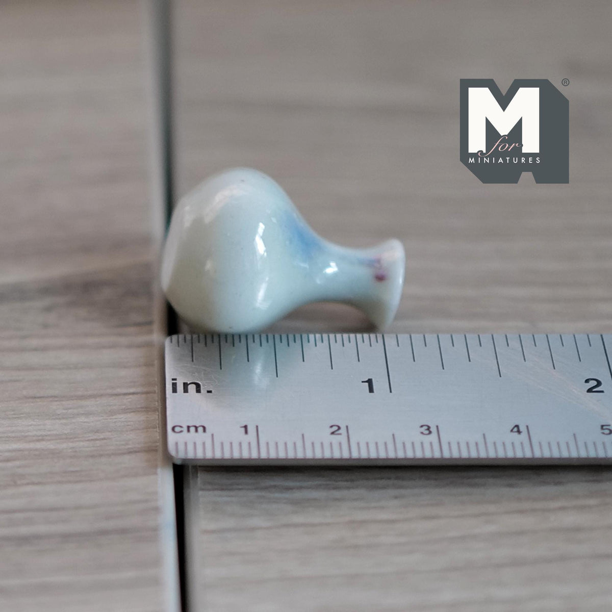 1:12 Scale Miniature Ceramic Pear Shaped Vase, 1-1/16 inch tall, DIY Dollhouse Supply (light gray)