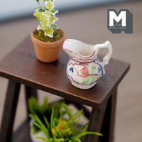 Dollhouse Ceramic Jug with Handle 1:12 Scale Miniature Gardening Watering Jug 1 inch tall - B070