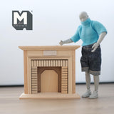 Dollhouse Supplies Miniature Fireplace 1:12 Scale Unfinished Wood Fireplace 3-7/16 inch tall - I015