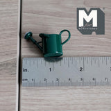 Dollhouse Fairy Garden Watering Pot 1:12 Scale Miniature Metal Garden Can Vessel (green) - F104