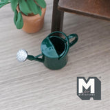 Dollhouse Fairy Garden Watering Pot 1:12 Scale Miniature Metal Garden Can Vessel (green) - F104