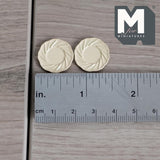 Miniature Dining Plates Set of 2 , 1:12 Scale Dollhouse Supplies Tableware 11/16 inch dia. (metal) (beige) (M) - A030