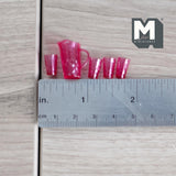 1:12 Dollhouse Supplies Miniature Pitcher and Glasses  (clear red) - F045