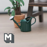 Dollhouse Fairy Garden Watering Pot 1:12 Scale Miniature Metal Garden Can Vessel (green) - F104