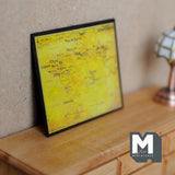 Miniature Map of France 1:12 Scale Dollhouse Supplies Decoration Map with Wood Backing 2-7/16 inch wide - F055