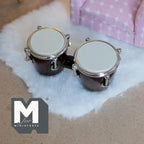 Miniature Bongo Drums , 1:12 Dollhouse Hand Drums , Two-Headed Drums - C021
