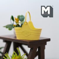 Dollhouse Fairy Garden Flower Basket 1:12 Scale Miniature Metal Flower Caddy Planter Basket 1-5/8 inch long (yellow) - H020