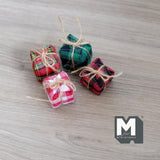 Miniature Wrapped Presents 1:12 Scale Dollhouse Large Gift Boxes Set of 4 , 15/16 inch wide - C030