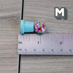 Miniature Table Top Gumball Machine 1:12 Scale Dollhouse Decoration Candy Dispenser 1-3/16 inch tall (metal) (light blue) (non working)-E015