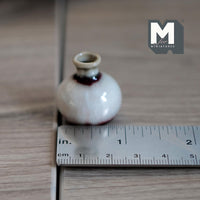 Dollhouse Globular Shaped Ceramic Vase 1:12 Scale Miniature Fairy Garden Flower Vase 1-1/8 inch tall - B046