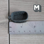 Panier à pain miniature en osier tressé à l'échelle 1:12, ovale, 3,8 cm de long, fourniture pour maison de poupée DIY (gris foncé)