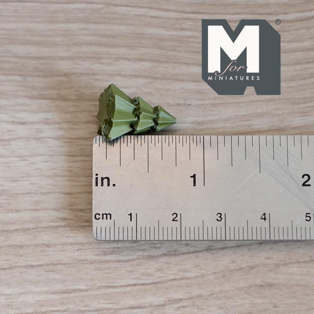 1:12 Scale Miniature Christmas Tree, Stacked Tiers, 11/16 inch tall, DIY Dollhouse Supply (sage green)