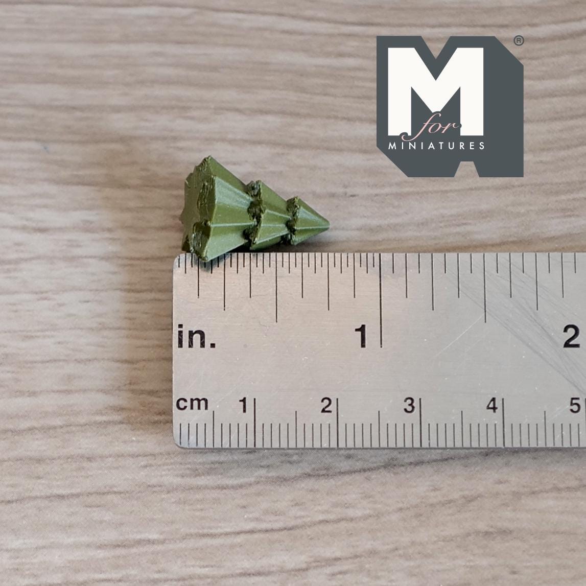 1:12 Scale Miniature Christmas Tree, Stacked Tiers, 11/16 inch tall, DIY Dollhouse Supply (sage green)