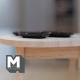 Dollhouse Supplies Tableware Rectangular Plates Set of 4 , 1:12 Scale Black Plate with Brown Rim 1-1/16 inch long  -