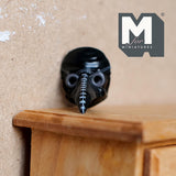 Miniature Black Crow Mask 1:12 Scale Dollhouse Halloween Mask Wall Plaque Long Curved Nose Mask 3/4 inch tall (plastic) - B048
