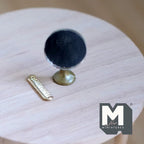 1:12 Scale Miniature Round Vanity Mirror on Stand with Comb, 1-1/8 inch tall, DIY Dollhouse Supply (brass)