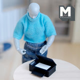 Miniature Photocopier Printer Scanner 1:12 Dollhouse Decoration All in One Printer 1-3/16 inch wide  (black) (non working) - D067