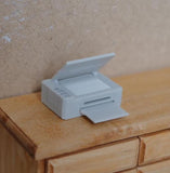 Miniature Photocopier Printer Scanner 1:12 Dollhouse Decoration All in One Printer 1-3/16 inch wide  (gray) (non working) - D067